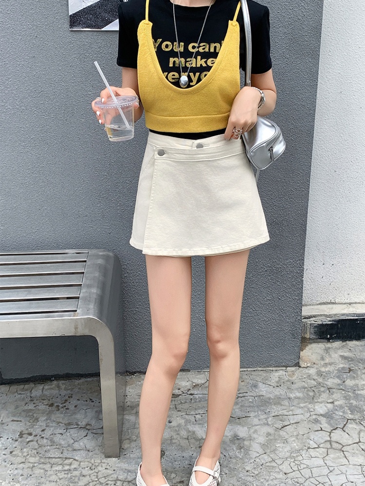 Slim A-line package hip jeans niche summer skirt for women