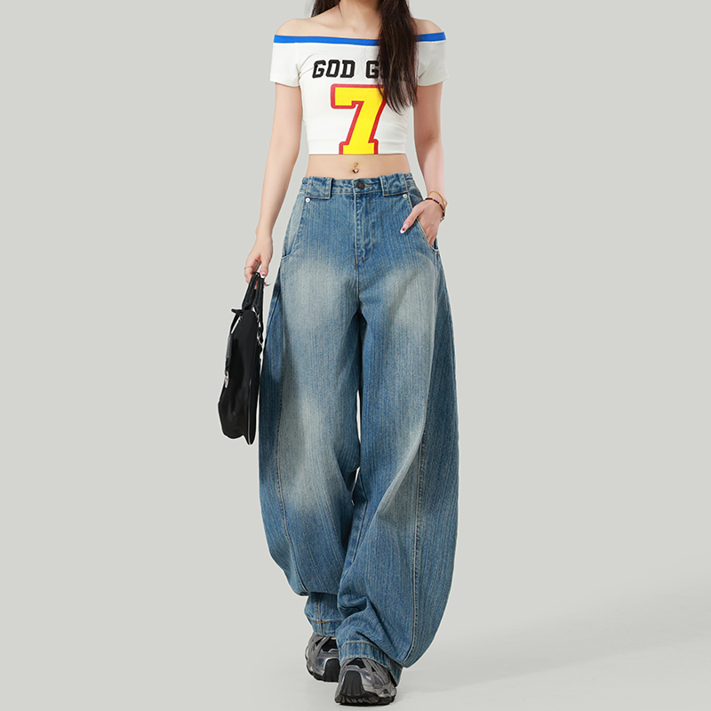 American style washed jeans retro Casual long pants