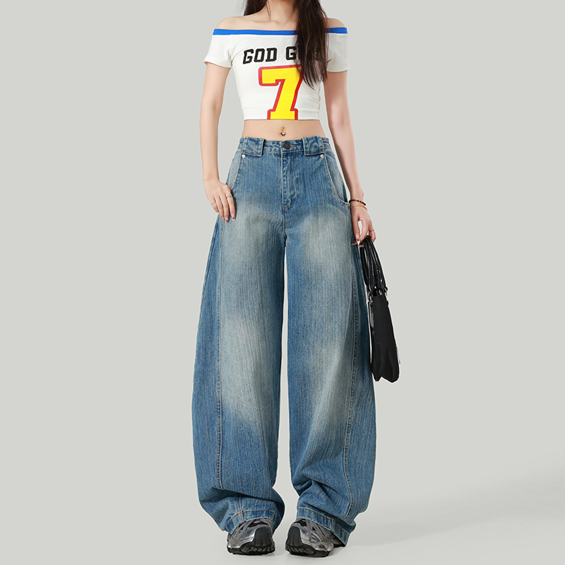 American style washed jeans retro Casual long pants