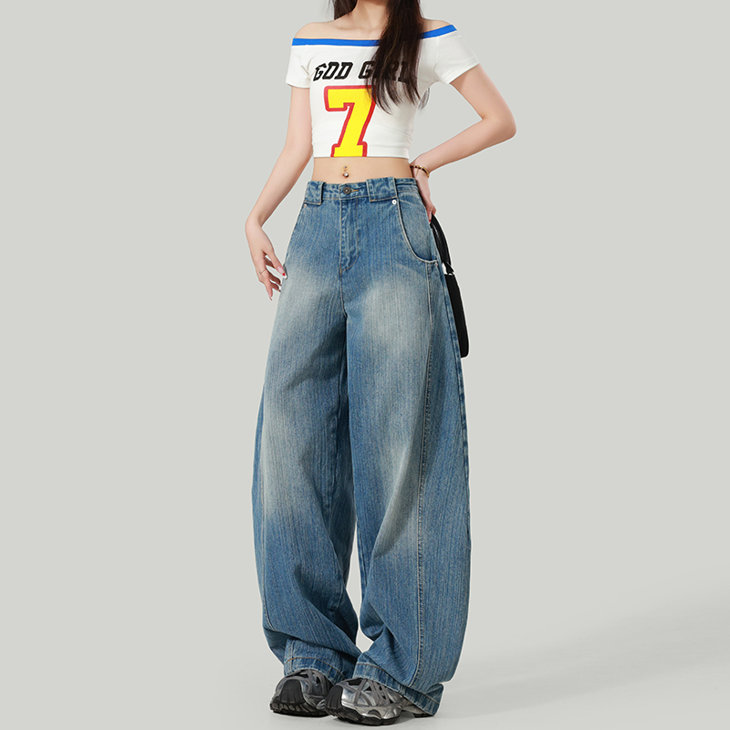 American style washed jeans retro Casual long pants