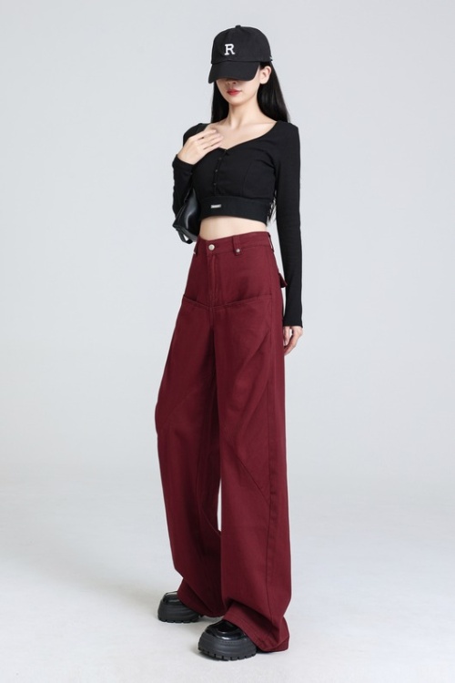 Casual high waist wide leg pants lengthen long pants