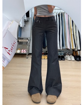 Thin slim suit pants summer high waist pants for women