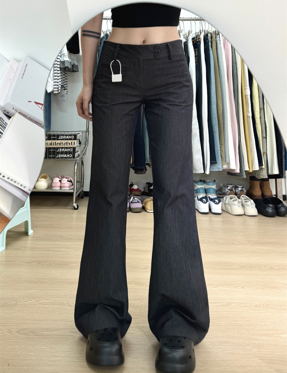 Thin slim suit pants summer high waist pants for women