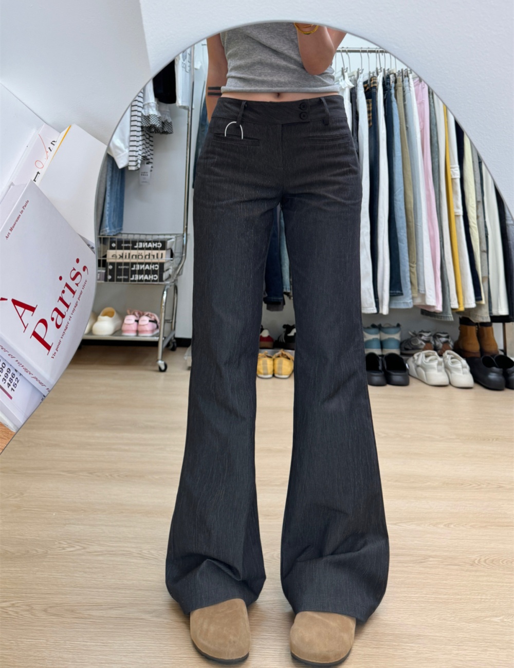 Thin slim suit pants summer high waist pants for women