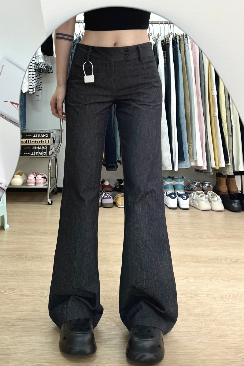 Thin slim suit pants summer high waist pants for women