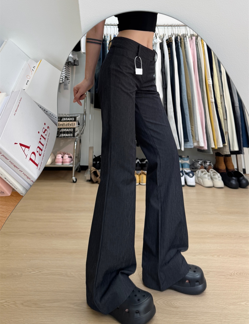 Thin slim suit pants summer high waist pants for women