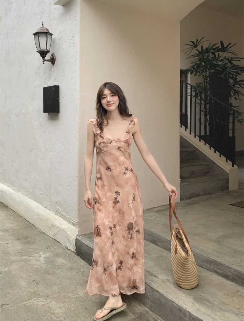 Slim dress spring and summer long dress