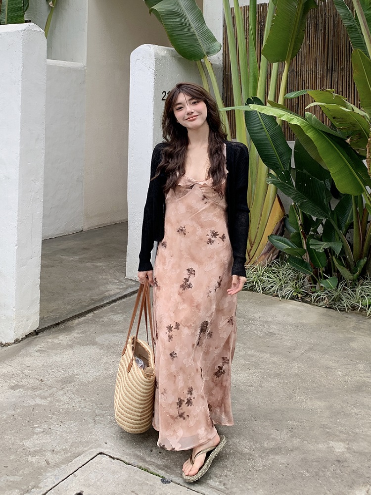 Slim dress spring and summer long dress