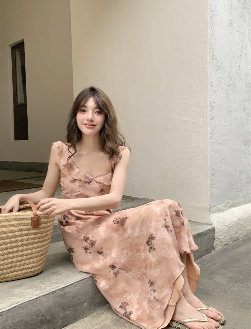 Slim dress spring and summer long dress