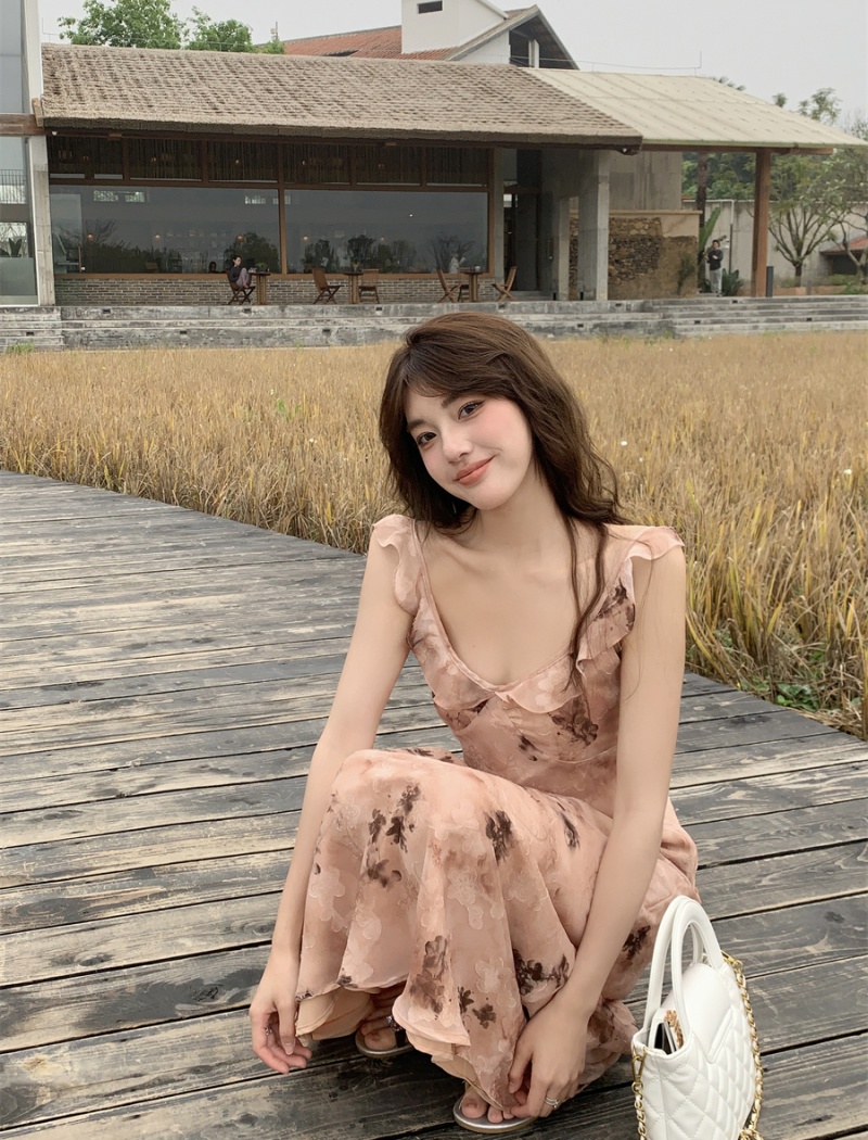 Slim dress spring and summer long dress