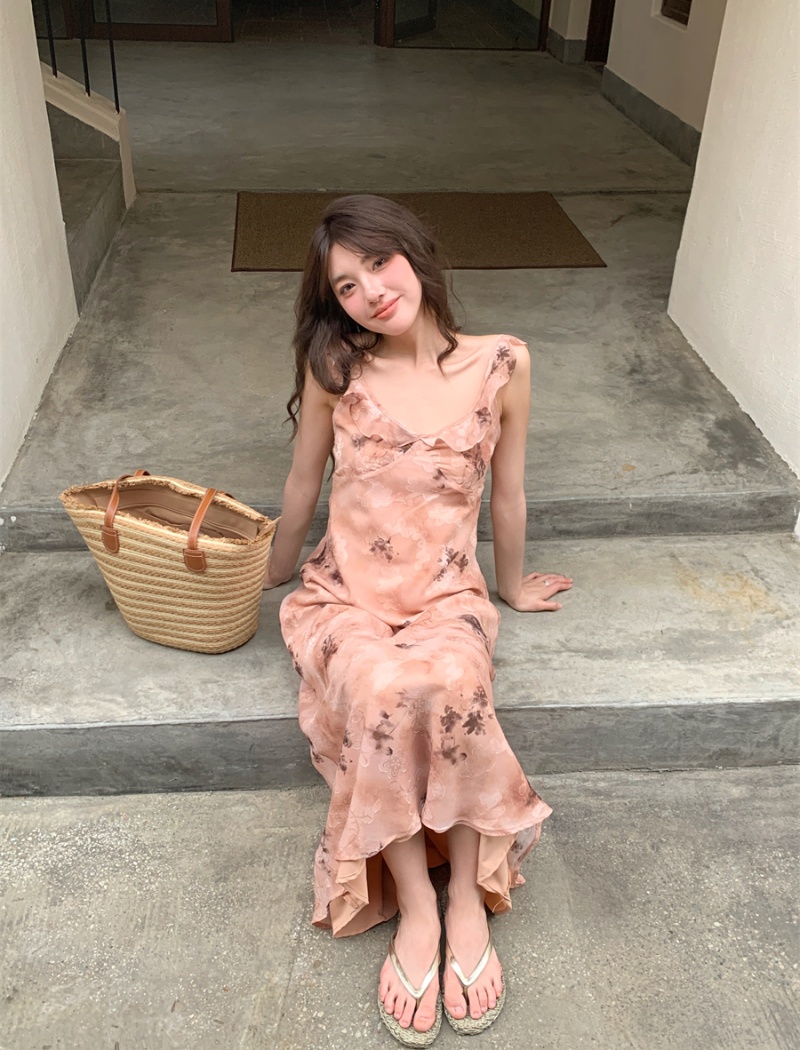 Slim dress spring and summer long dress