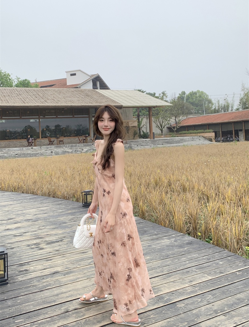Slim dress spring and summer long dress