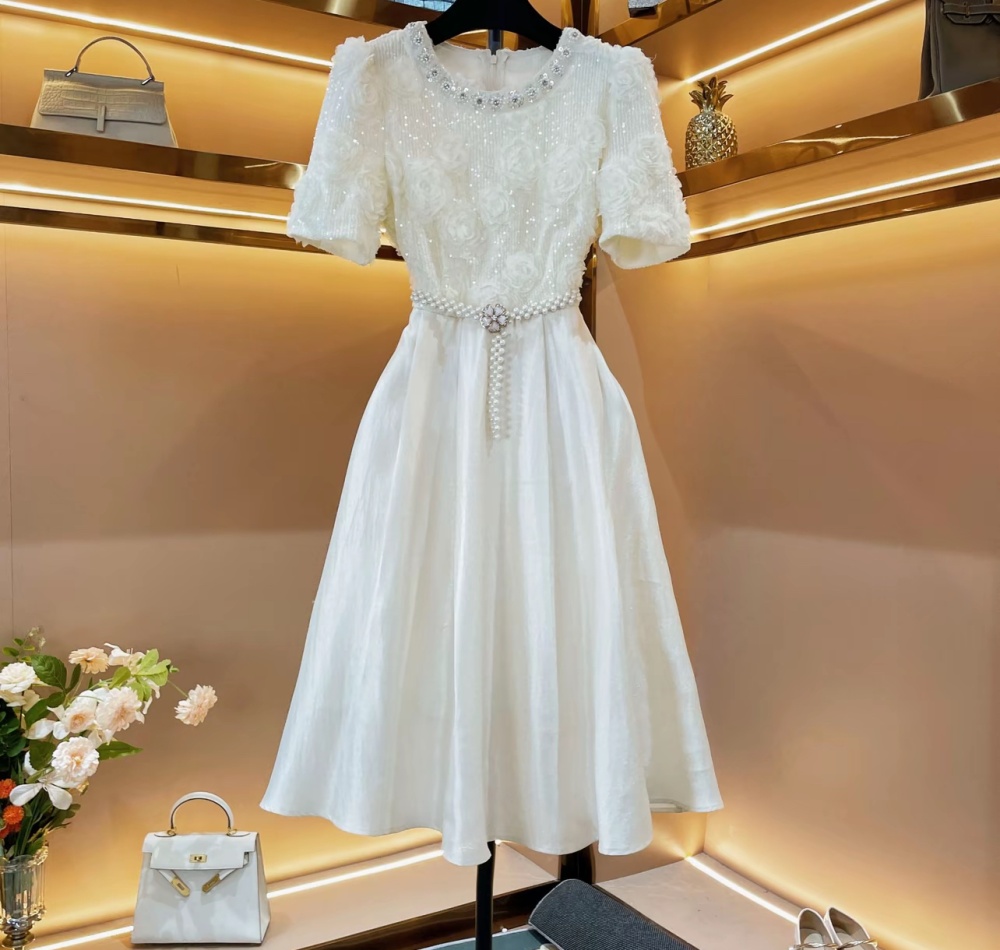 Light luxury temperament embroidered elegant dress