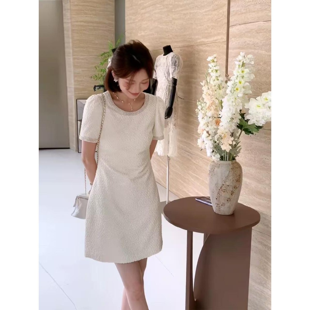 Summer France style elegant slim fashion Western style dress
