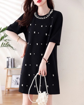 France style short sleeve temperament A-line spring dress