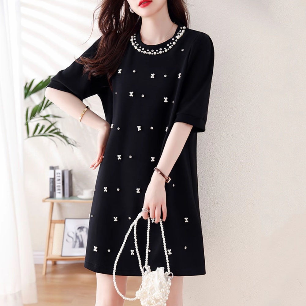 France style short sleeve temperament A-line spring dress