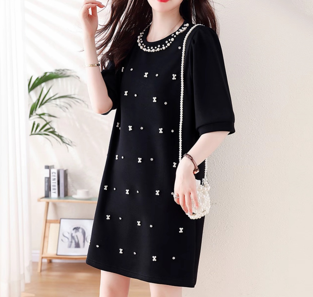 France style short sleeve temperament A-line spring dress