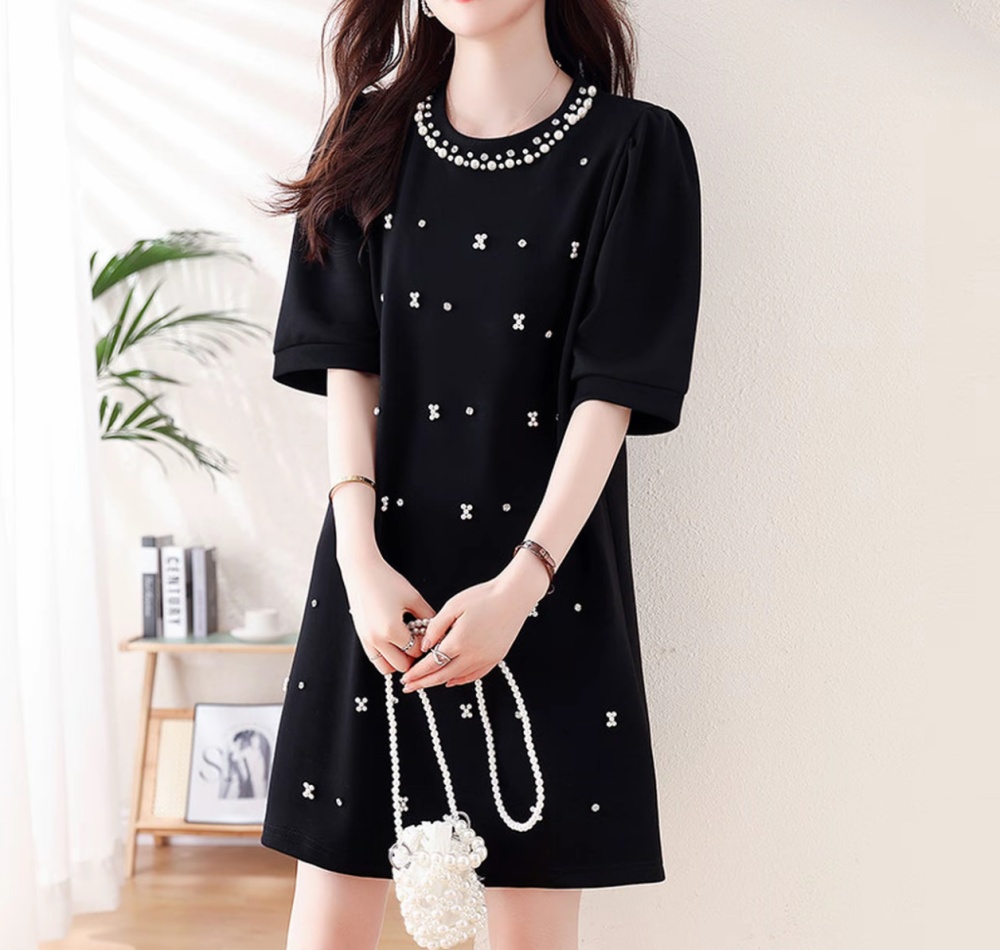 France style short sleeve temperament A-line spring dress