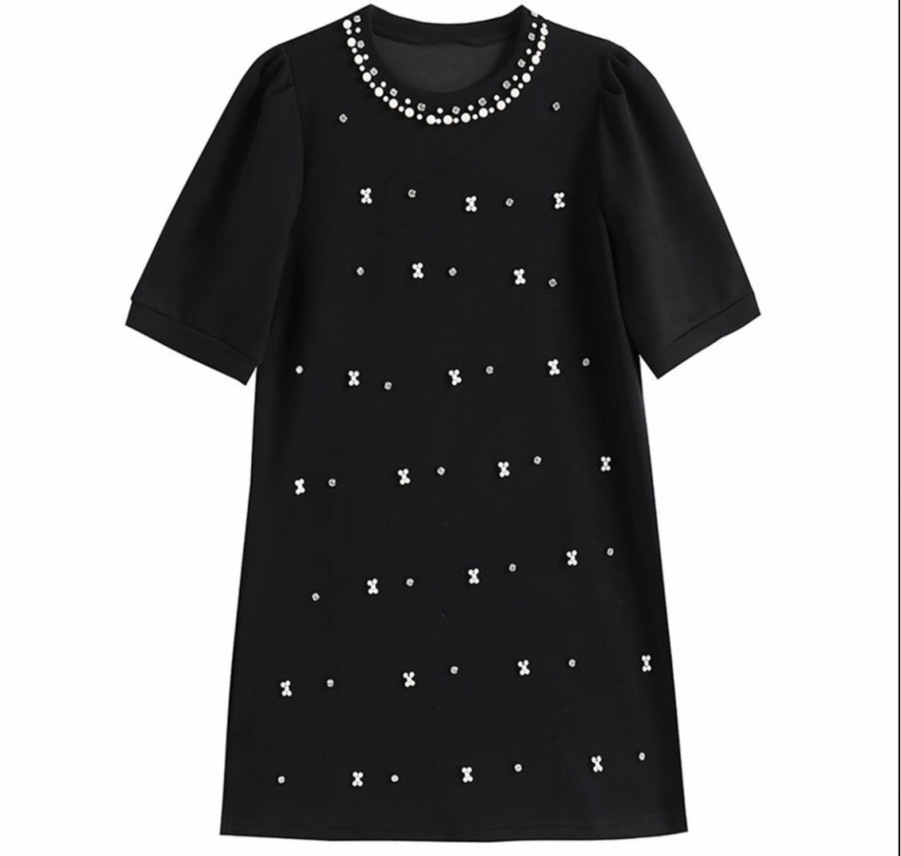 France style short sleeve temperament A-line spring dress