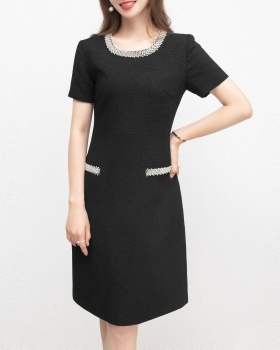Round neck temperament all-match summer dress for women