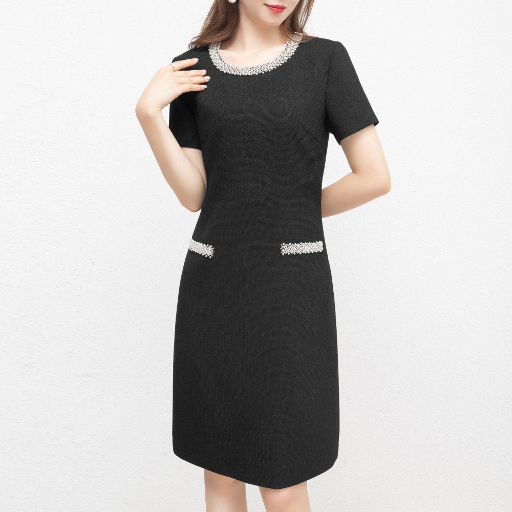 Round neck temperament all-match summer dress for women