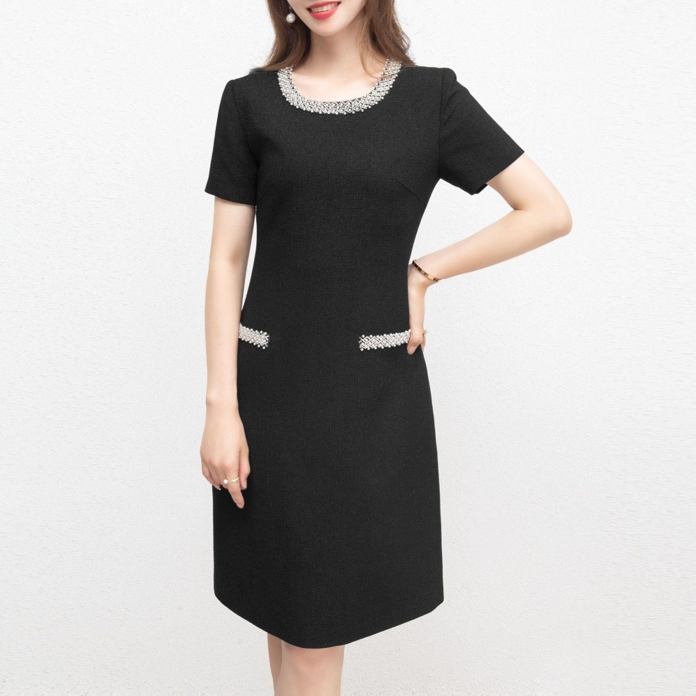 Round neck temperament all-match summer dress for women