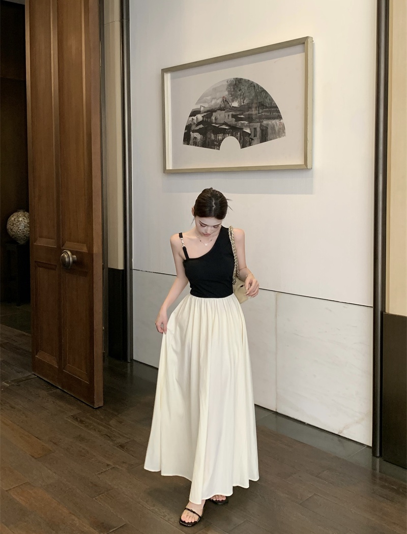 France style spring and summer long dress slim mixed colors vest