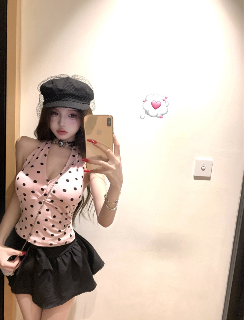 Slim wears outside vest sleeveless sling tops 2pcs set for women