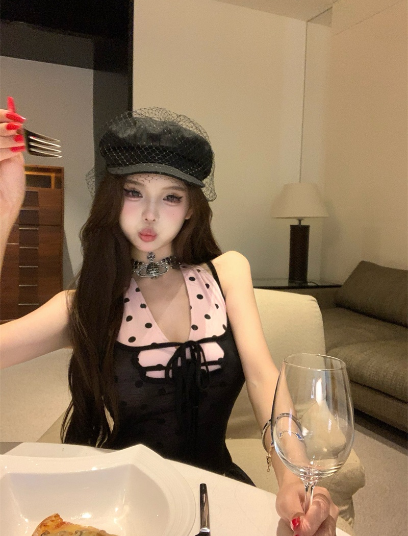 Slim wears outside vest sleeveless sling tops 2pcs set for women