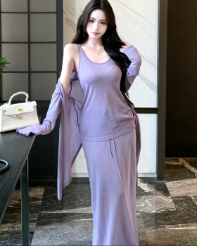 Lazy knitted skirt fashion cardigan 3pcs set for women