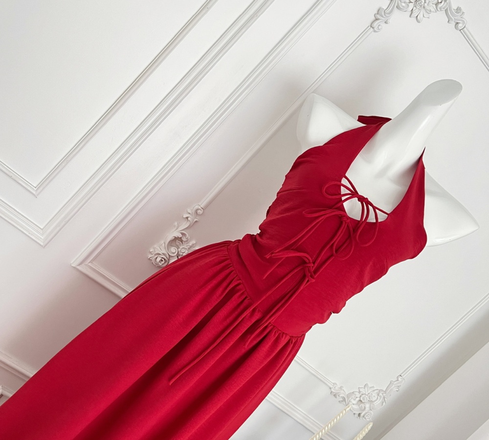 Slim summer dress halter France style long dress