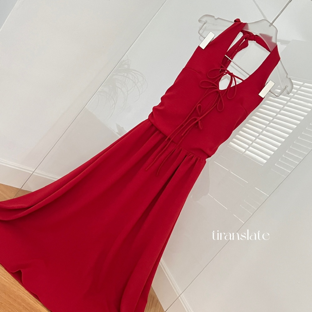 Slim summer dress halter France style long dress