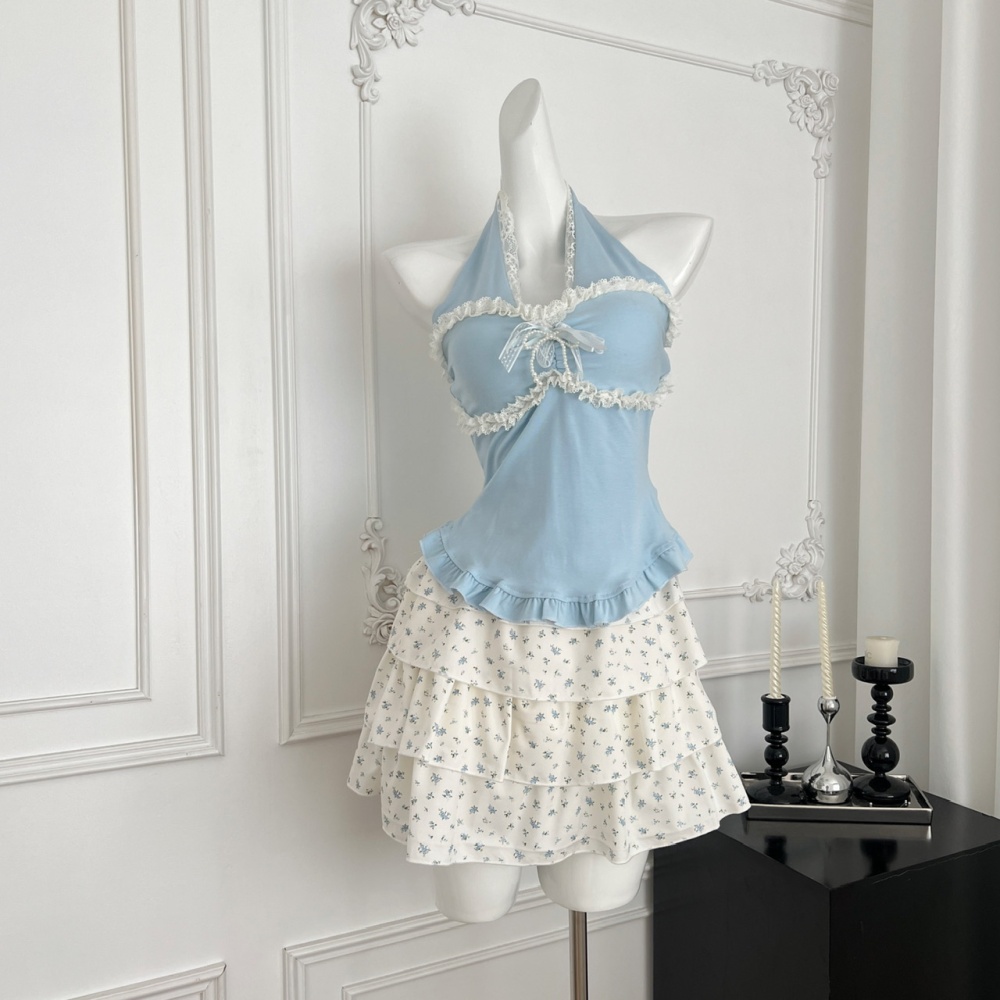 Enticement spicegirl tops halter short skirt a set