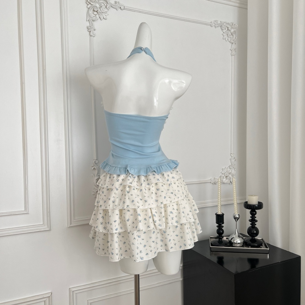 Enticement spicegirl tops halter short skirt a set