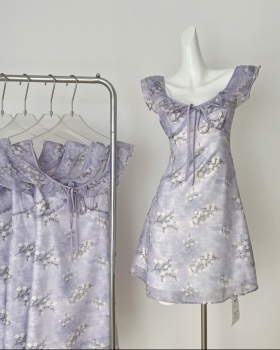 Floral sling T-back purple slim vest a set for women