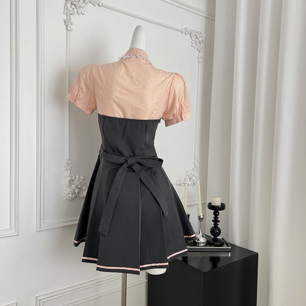 College style niche dress summer shirt a set