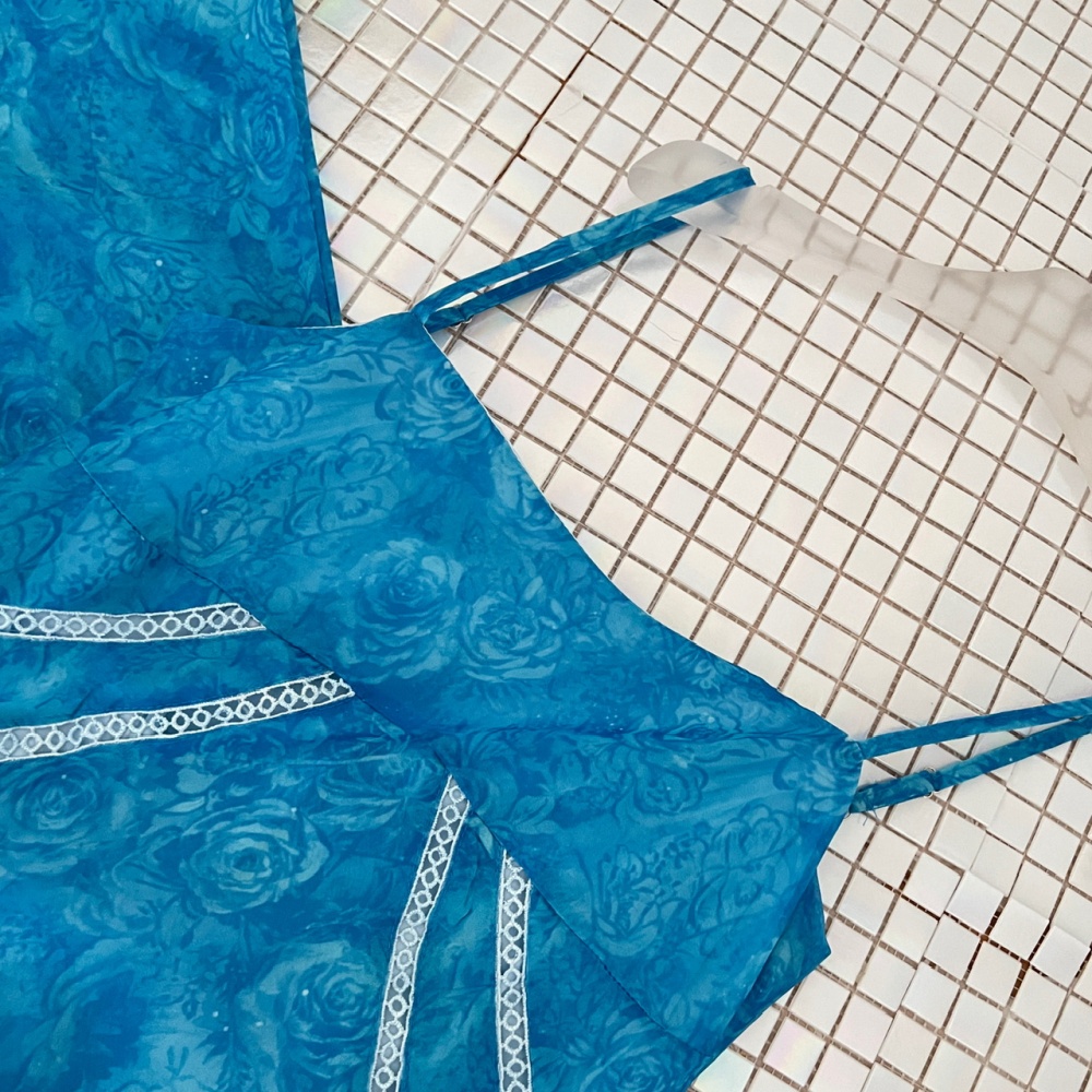 France style chiffon blue sling dress