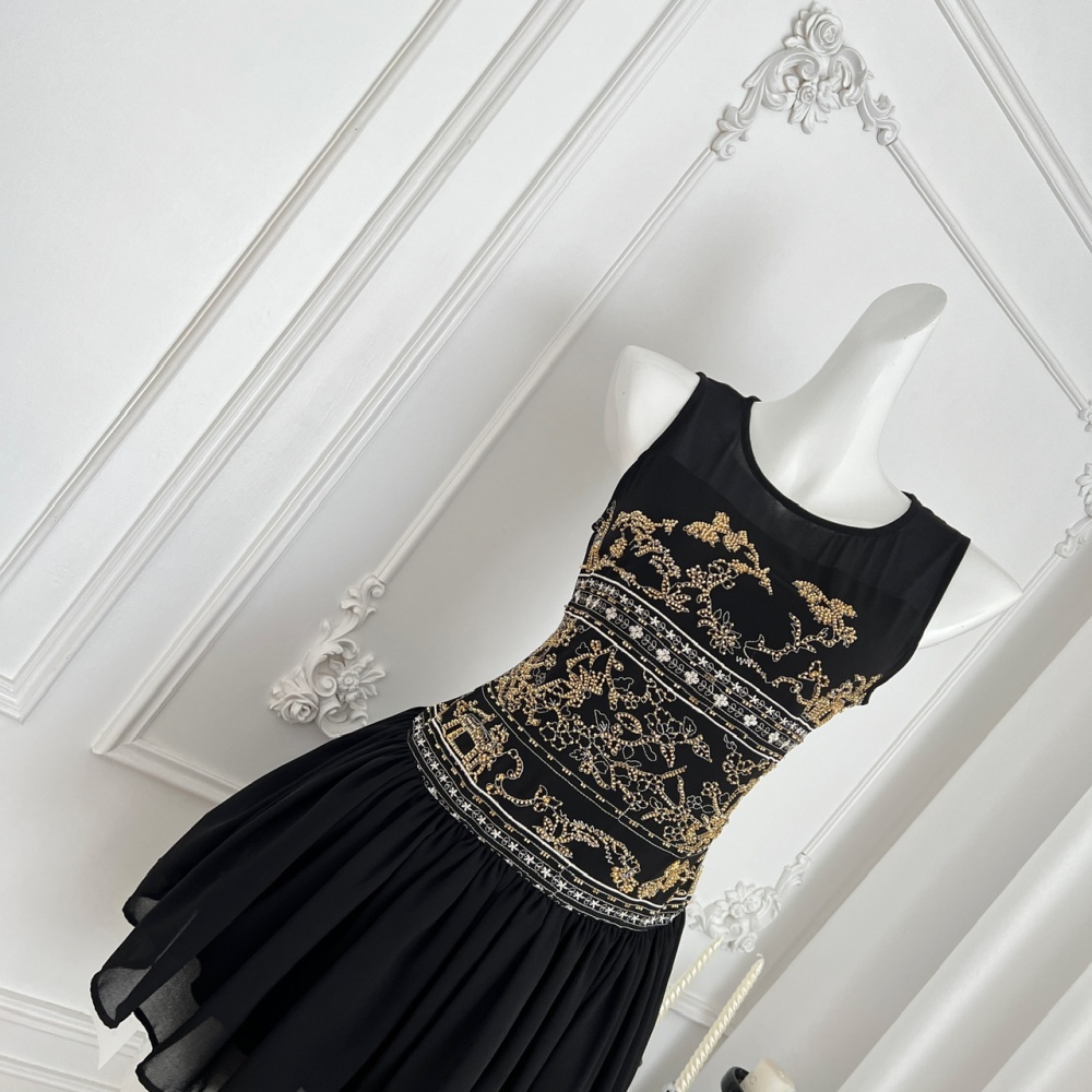 Short swan summer temperament France style slim dress