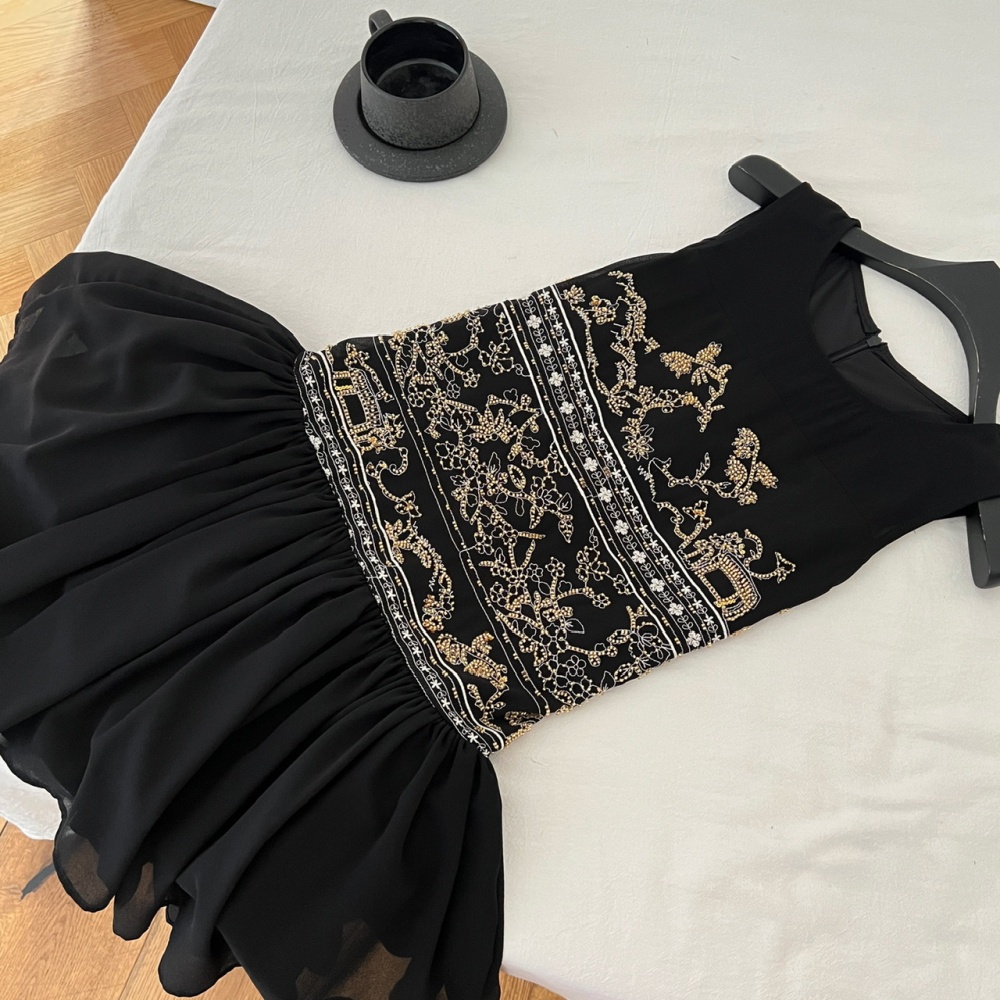 Short swan summer temperament France style slim dress