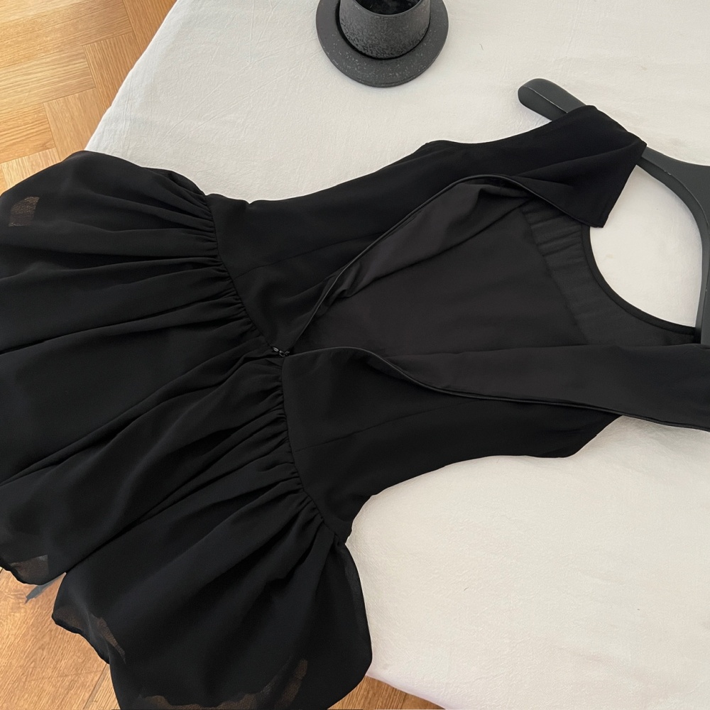 Short swan summer temperament France style slim dress