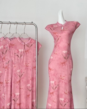 Tender slim cheongsam summer temperament dress