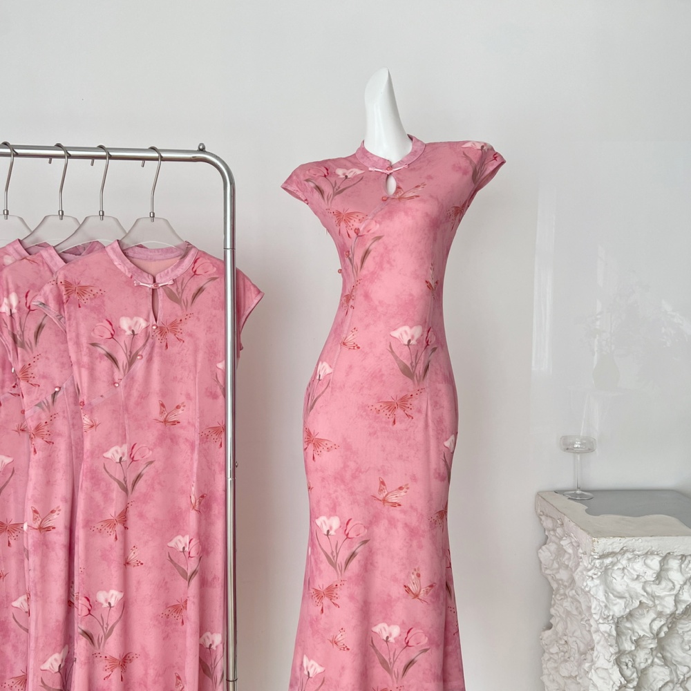 Tender slim cheongsam summer temperament dress