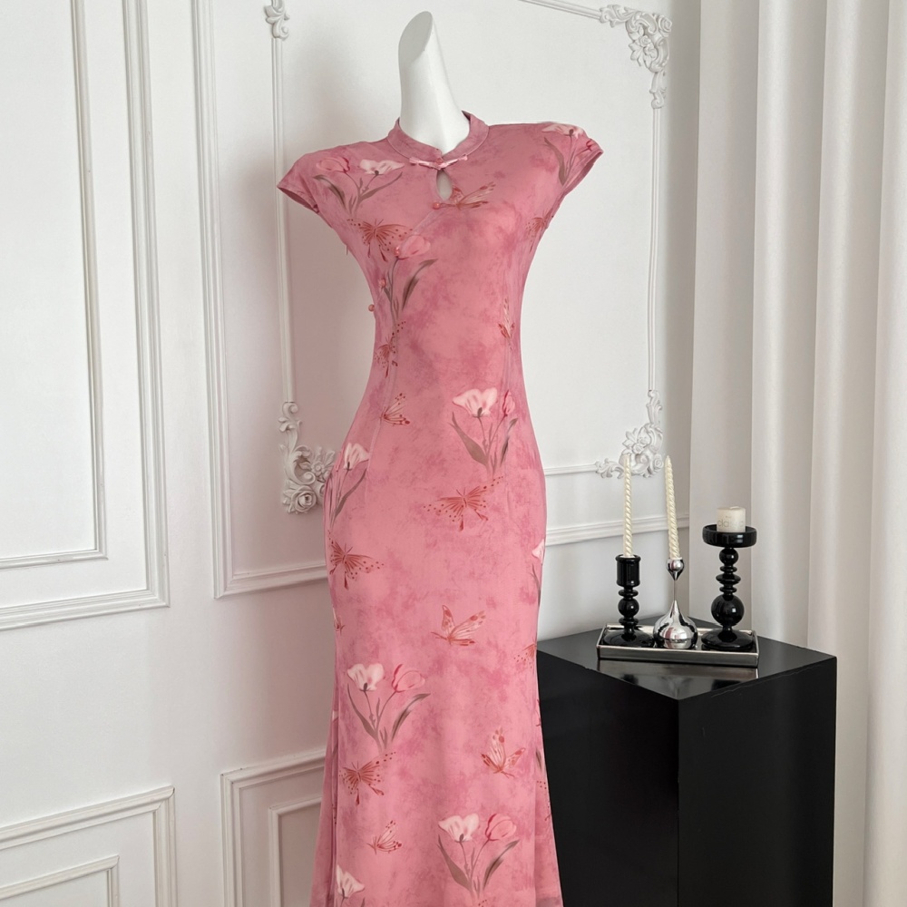 Tender slim cheongsam summer temperament dress