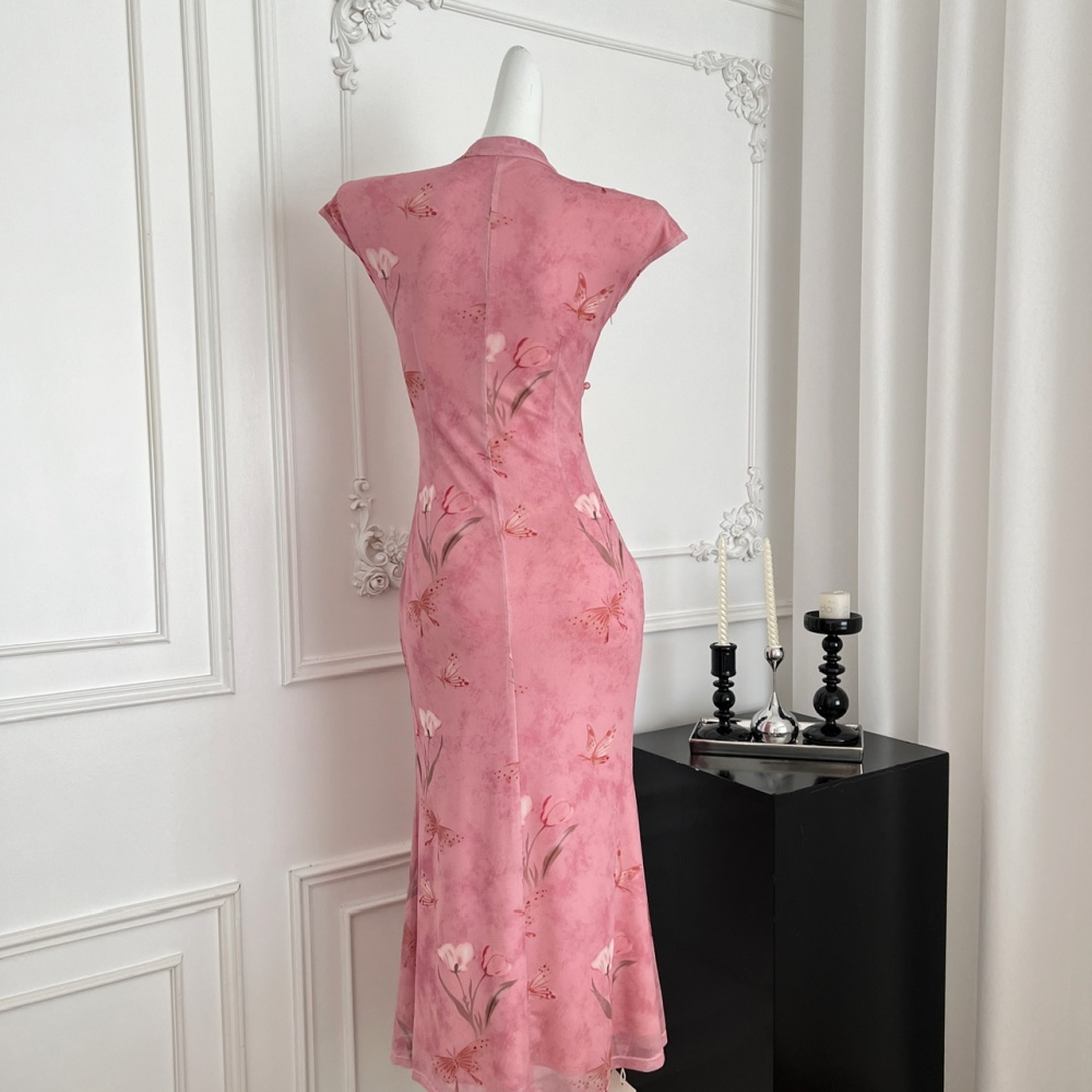 Tender slim cheongsam summer temperament dress