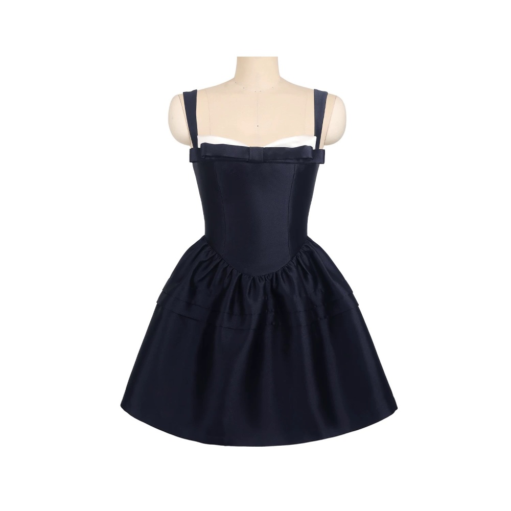 Ear sling dress imitation silk kitten formal dress