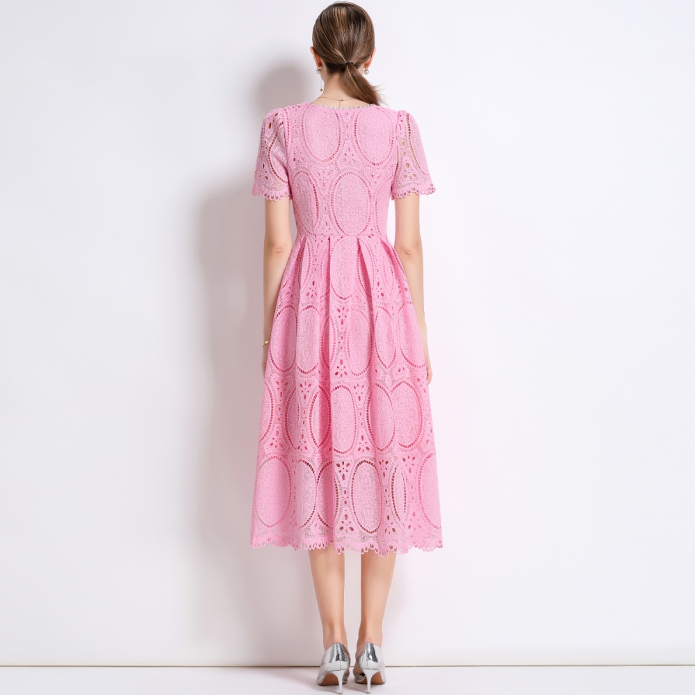 Lace with belt temperament France style dress