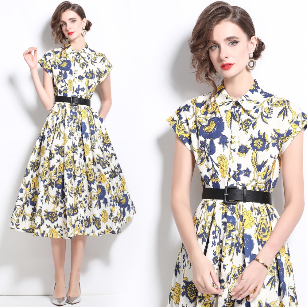 Printing summer shirt short sleeve dress