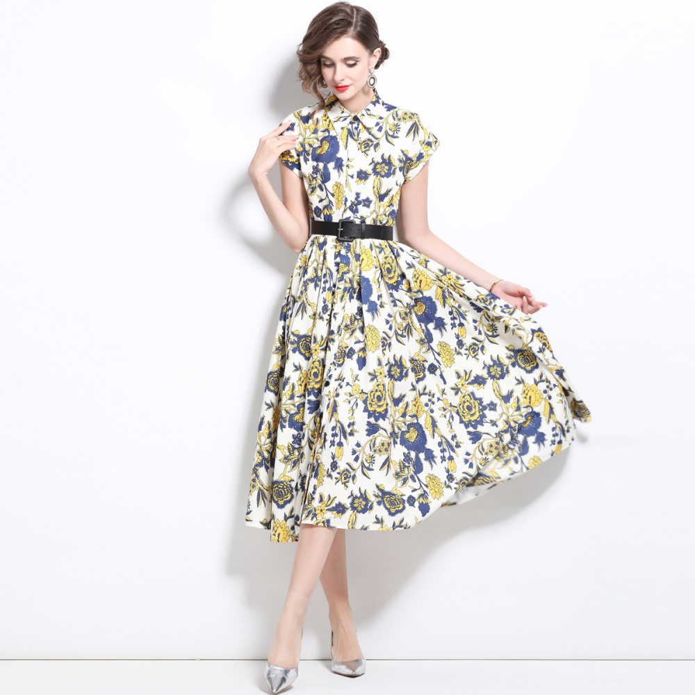 Printing summer shirt short sleeve dress