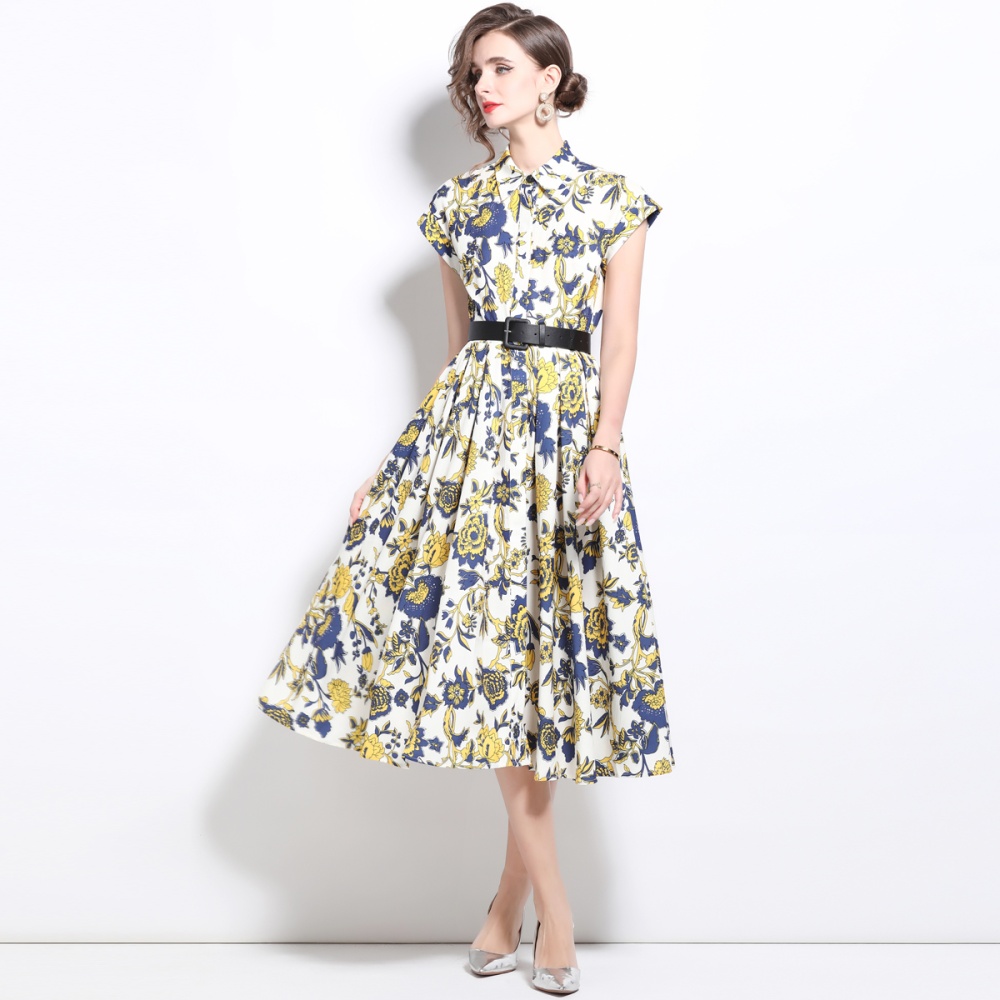 Printing summer shirt short sleeve dress