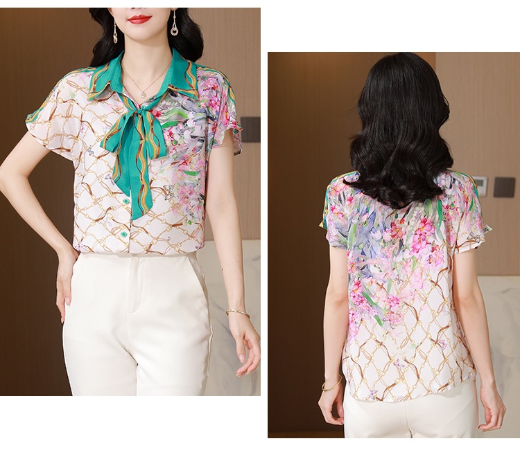 Silk temperament real silk tops fashion summer shirt